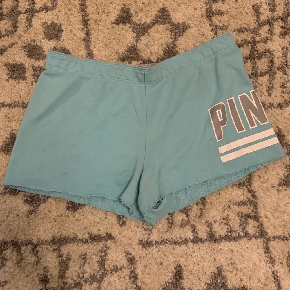 PINK aqua blue pajama shorts Size L